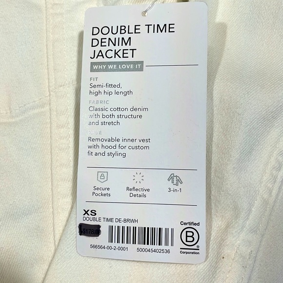 NWT Athleta Double Time Denim Jacket XS - Picture 3 of 5